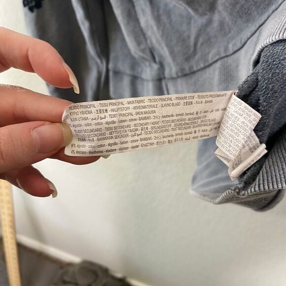 Zara womens cotton crewneck sweater sweatshirt floral velvet design grunge L - Picture 3 of 8